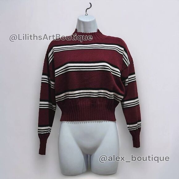 Windsor Stripe Mock Neck Sweater(J010)-Size S for Women - Picture 4 of 11
